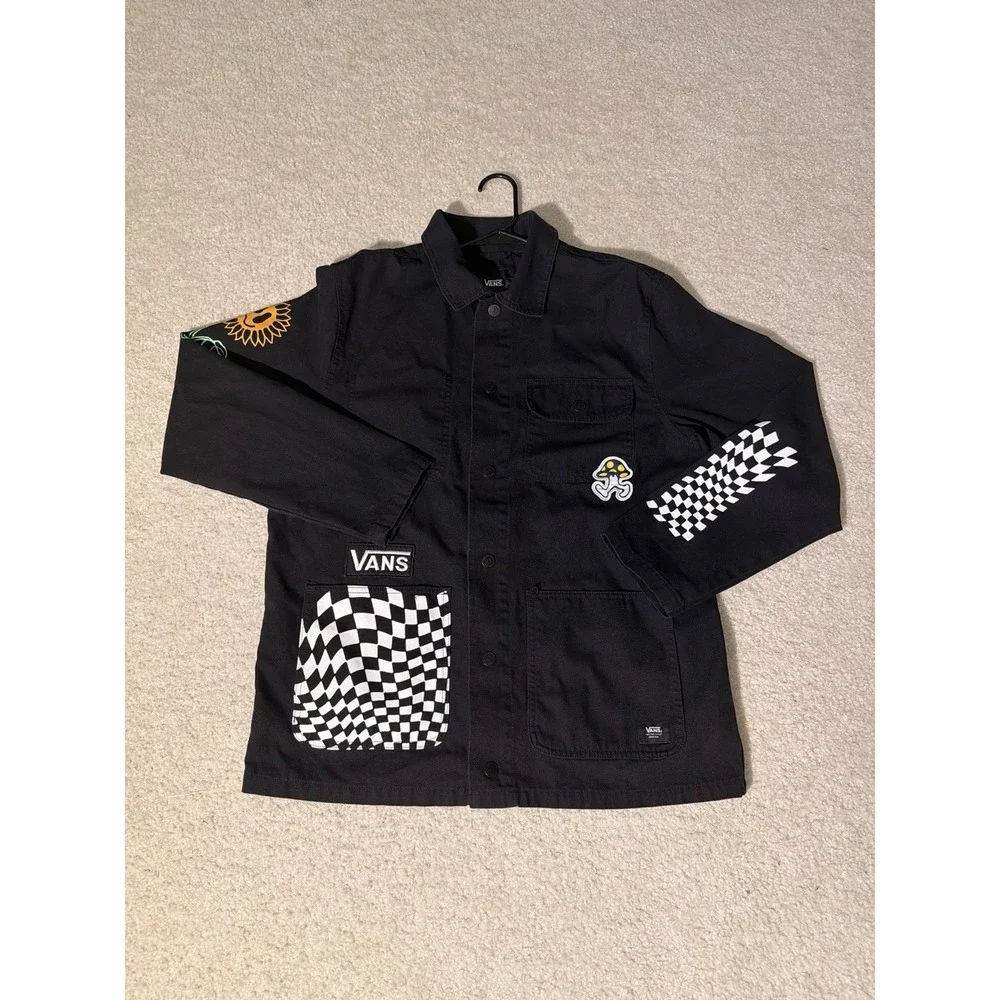 Vans Micro Dazed Drill Chore Coat Black Denim Jacket Tyson Peterson Graphic Logo